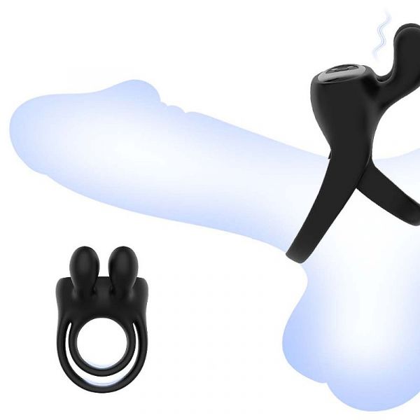 Anel Vibrador Recarregável Duplo com Estimulador de Clitóris