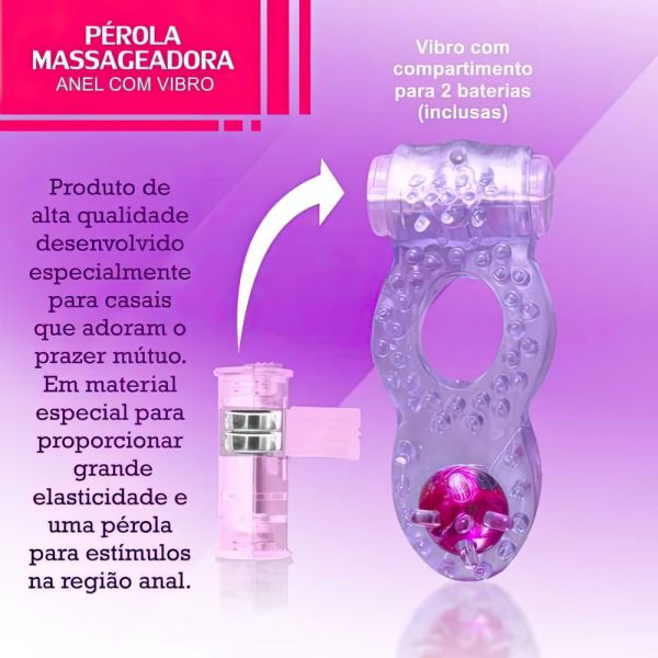 Anel com Vibrador Pérola