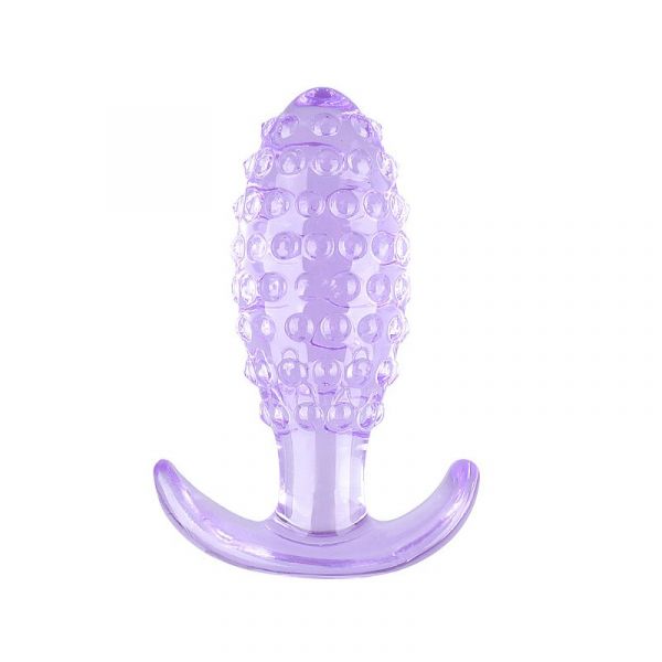 Plug Silicone com Textura de Bolinha Transparente GG