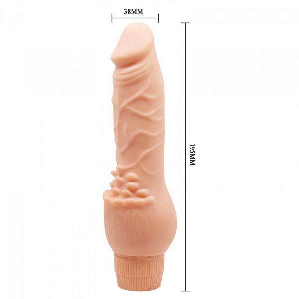 *Prótese 19,5 x 3,8 cm Realístico com Vibro em Silicone