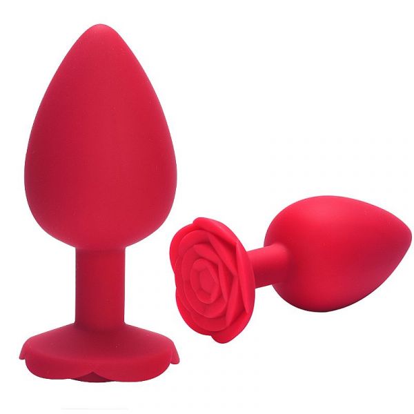 Plug M em Silicone Formato de Rosa