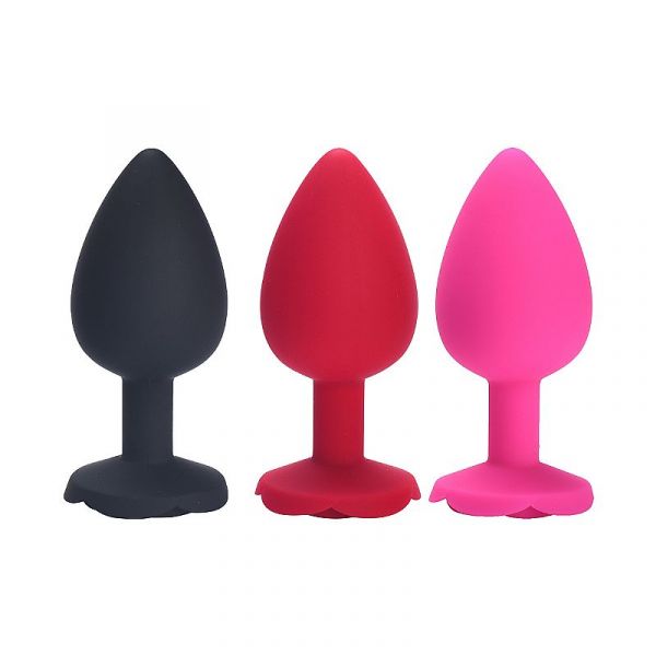 Plug M em Silicone Formato de Rosa