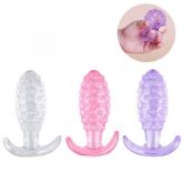 Plug Silicone com Textura de Bolinha Transparente GG