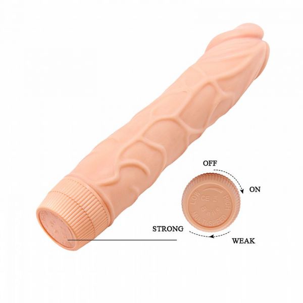 *Prótese 22 x 4,5 cm Realístico com Vibro em Silicone - Baile