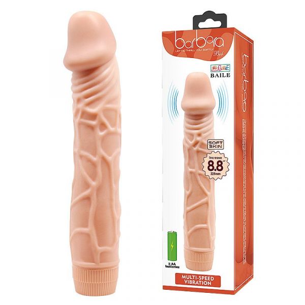 *Prótese 22 x 4,5 cm Realístico com Vibro em Silicone - Baile