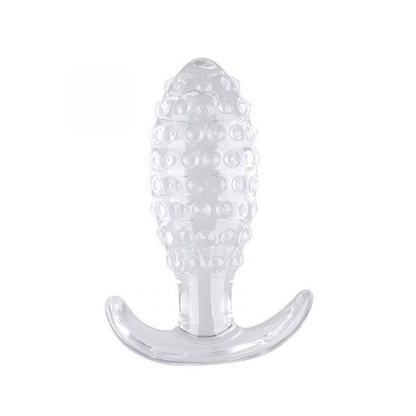 Plug Silicone com Textura de Bolinha Transparente G