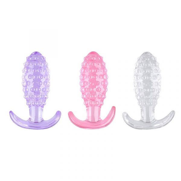 Plug Silicone com Textura de Bolinha Transparente G