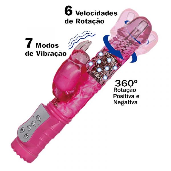 Rotativo - 7 Vibrações com Rotação 360º - Recarregável