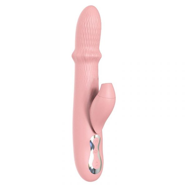 Vibrador Duplo Estimulo com Pulsação e Vai e Vem de Anel