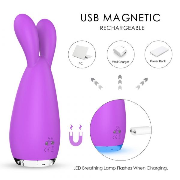 Vibrador de Coelho com Iluminação LED Reba