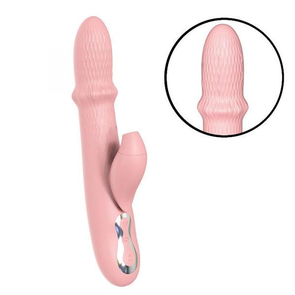 Vibrador Duplo Estimulo com Pulsação e Vai e Vem de Anel