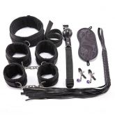 Kit Sado Bondage Preto 8 pçs