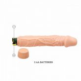 *Prótese 22 x 4,5 cm Realístico com Vibro em Silicone - Baile