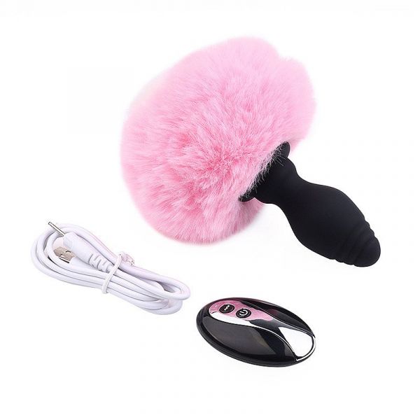 Plug Pompom com Vibro e Controle Remoto