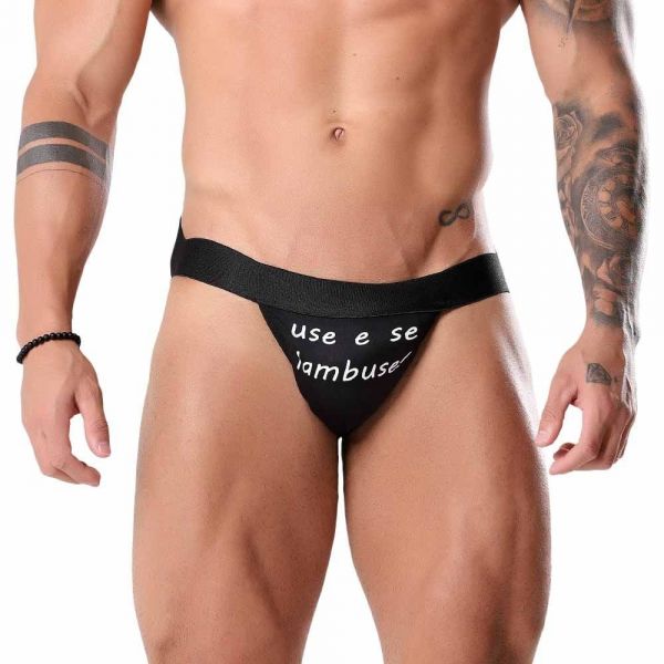 Cueca Jockstrap Frases Preta